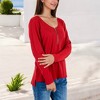 Anna-Kaci Women's Top with Front Zip Detail and Curved Hem - 4 of 4