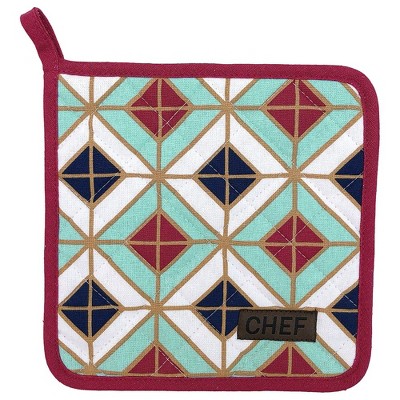 Evideco French Home Goods Chef's 100% Cotton Pot Holder - Heat Resistant Quilted Design, Ideal for Cooking & Baking Protection