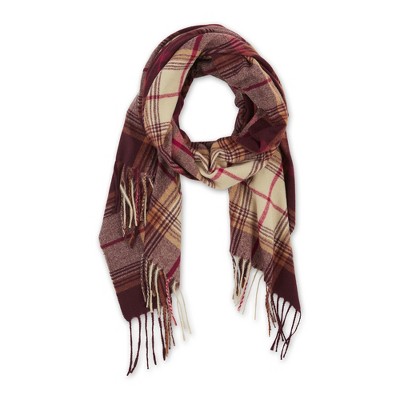 Design Imports Sienna Plaid Scarf - Wine