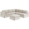 TiramisuBest 6-Piece Modular Upholstered Sectional Sofa, Reversible Slipcovered Couch with Removable Cushions, French Country Style, Beige - 2 of 4