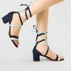 Allegra K Women's Faux Suede Open Toe Color Block Heel Lace Up Sandals - 2 of 4