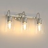 DORESshop 3-Light Vintage American Style Vanity Light with Sand Nickel Finish, Waterdrop Glass Shades, E26 Sockets, Non-Integrated Bulbs - 2 of 4