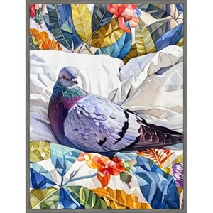 Amanti Art Animal Watercolor Art Bird Dove Pigeon Blue by Justyna Jaszke Framed Canvas Wall Art - 1 of 4