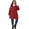 Agnes Orinda Women's Plus Size Elegant Single Breasted Detachable Hooded Trench Overcoats - 3 of 4