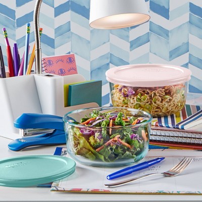 Pyrex® Simply Store® 6-pc 4-cup Round Glass Storage Set with Assorted Color Lids: Small Glass Containers, Dishwasher-Safe MISSING PIECES/ACCESSORIES