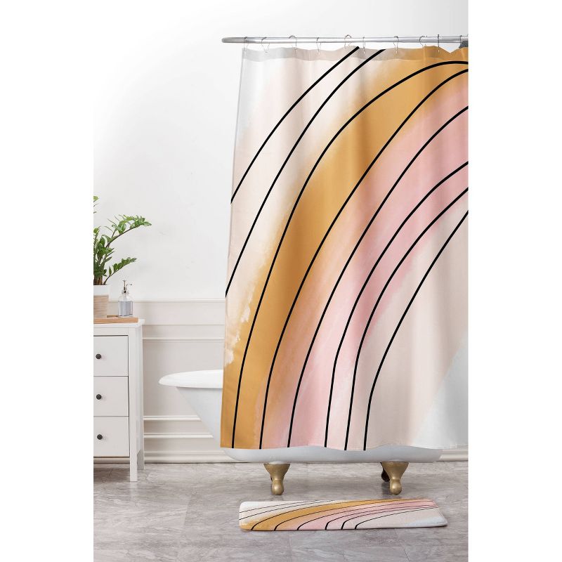 Aleeya Jones Watercolor Rainbow Shower Curtain Pink - Deny Designs, 4 of 5