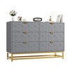 TROPOW Islamic Geometric 6-Drawer Dresser (120x80x45Cm) - Premium Acacia Wood & Gold-Accent Metal Dresser with Quran Shelf for Majlis & Bedrooms - 2 of 4