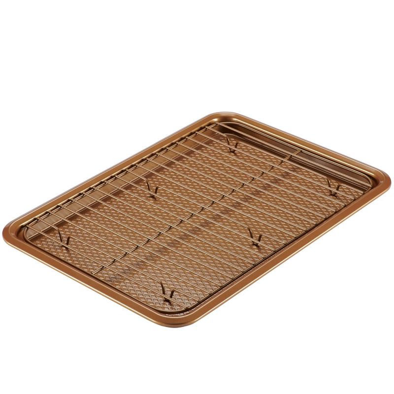 Ayesha Curry 2pc Set: 10&#34;x15&#34; Cookie Pan with Cooling Rack Copper, 1 of 8