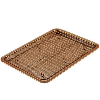 Ayesha Curry 2pc Set: 10"x15" Cookie Pan with Cooling Rack Copper
