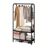 Hanger, portable closet, clothing hanger with 2 storage shelves, heavy-duty metal hanger, independent wardrobe for storing clothes - 3 of 4