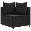 vidaXL Patio Sofa Set with Cushions Lounge Setting Outdoor Furniture Poly Rattan - Black - 3 of 4