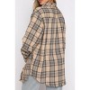 Womens Button Down Flannel Shirts Long Sleeve Plaid Shackets Business Casual Blouse Top - 4 of 4