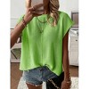 Womens Summer Cap Sleeve Tops Trendy Casual Crew Neck Knit Lightweight Sweater Pullover Top - 3 of 4