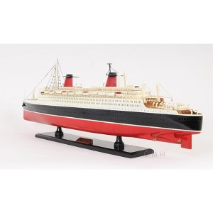 HomeRoots 11" Black and Red SS France Boat Hand Painted Decorative Boat - 1 of 4