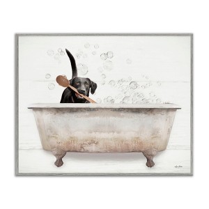 Stupell Industries Labrador Dog Bubble Bath Framed Giclee Art - 1 of 4