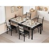 Dining Table Set , Kitchen Table with Upholstered Chairs, Wood Kitchen Dining Room Table Set with Corner Protector for Small Space, Apartment - 3 of 4
