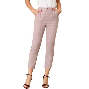 INSPIRE CHIC Women's High Waist Elastic Back Two Slant Pockets Office Work Ankle Pants - 1 of 4