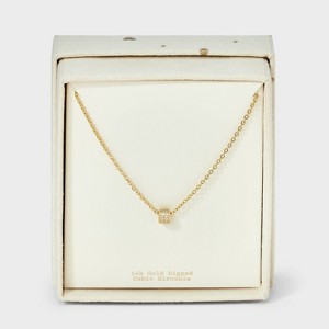 14K Gold Plated Cubic Zirconia Round Pave Multi-Strand Necklace - A New Day™ Gold - 1 of 4