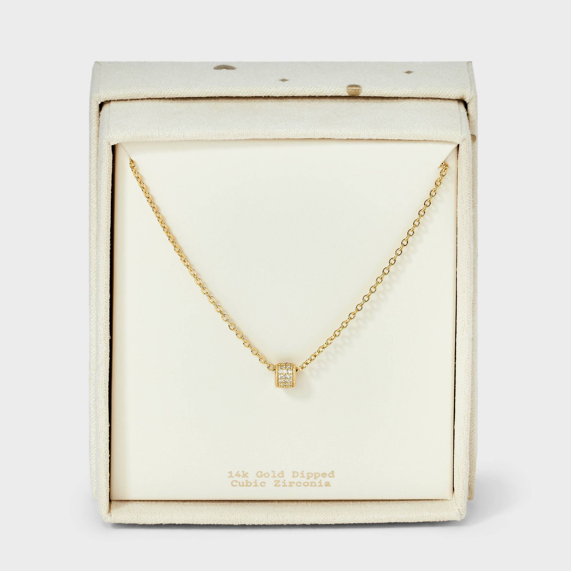 14K Gold Plated Cubic Zirconia Round Pave Multi-Strand Necklace - A New Day™ Gold