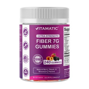 Prebiotic Fiber Gummies for Adults- 240 Pectin Based Gummies, Digestive Health & Regularity Support - 1 of 4