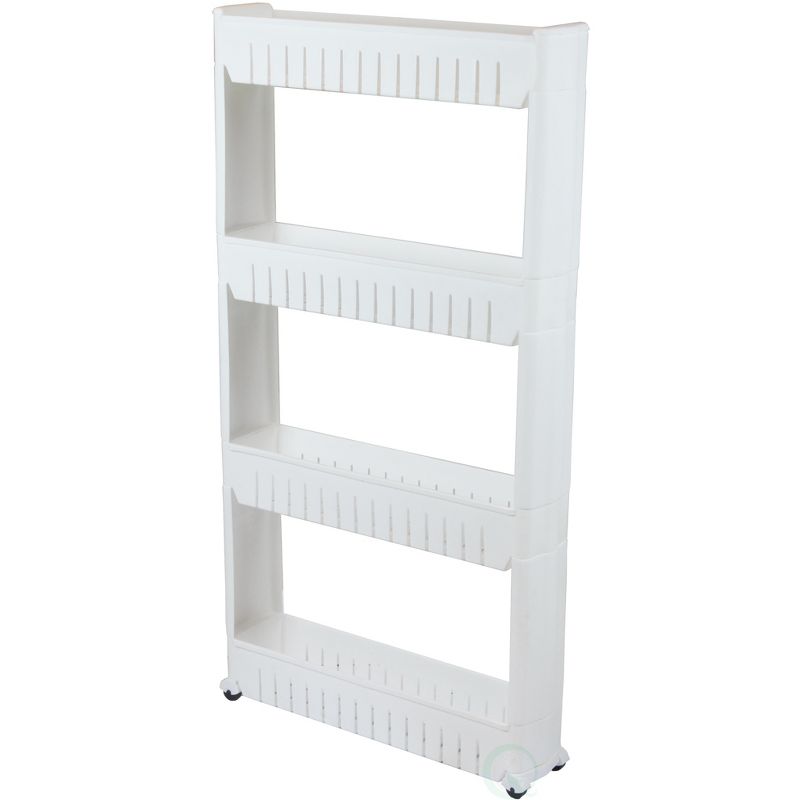 Basicwise Slim Storage Cabinet Organizer 4 Shelf Rolling Pull Out Cart Rack Tower with Wheels, 2 of 6