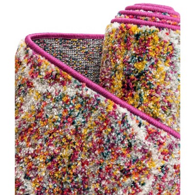 Colorful Multi Synthetic Round Trellis Area Rug