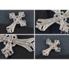 Anna-Kaci Silvery Tone Religious Cross Brooch Sparkling Aquamarine Blue or Victorian Clear Crystal Rhinestones - 4 of 4