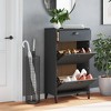 vidaXL Shoe Cabinet Storage Rack Organizer Hallway Furniture Solid Wood Pine - 3 of 4