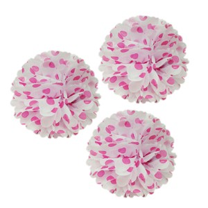 Wrapables 12" Set of 3 Tissue Pom Poms Party Decorations - 1 of 4