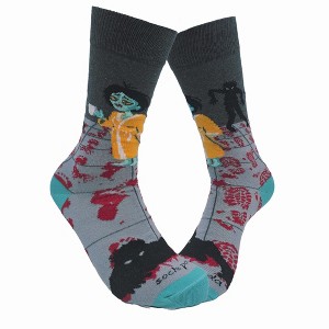 Zombie Good Morning Socks (Women's Sizes, Adult Medium) from the Sock Panda - Great for Halloween - 1 of 4