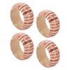 Saro Lifestyle Striped Wood Napkin Ring, Rust (Set of 4) - 2 of 4