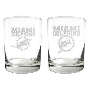 NFL Miami Dolphins Rocks Glass Set - 2pc - 1 of 1