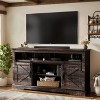 TV Stand for 65+ Inch TV, 33" Tall Farmhouse Entertainment Center with Sliding Barn Door, Wood TV Consoles for Living Room - 2 of 4