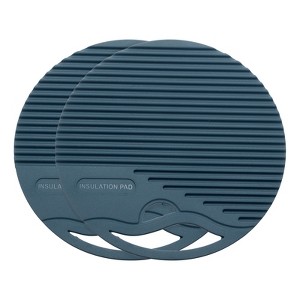 Unique Bargains Round Heat Resistant Non-Slip Silicone Trivet Mat for Pots Coasters 2 Pcs - 1 of 3