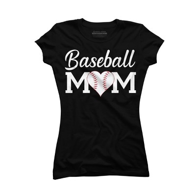 Junior's Design By Humans Baseball Mom Heart By shirtpublic T-Shirt