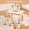 Kids Table and Chairs Set, Toddler Height Adjustable Desk with Graffiti Desktop, 4 Seats - 3 of 4