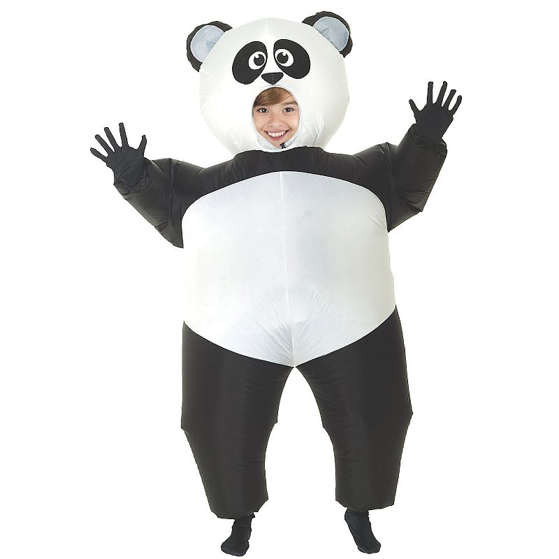 Studio Halloween Kids' Inflatable Panda Costume - One Size Fits Most - Black, 1 of 2
