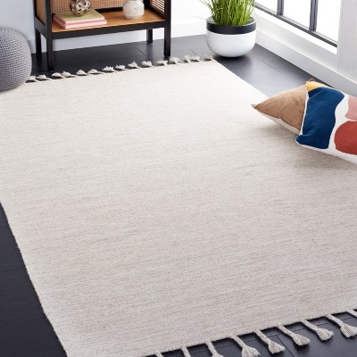 Gray Flat Woven Handmade Wool 8' x 10' Area Rug