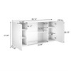 Wooden Side Cabinets, Sideboard Buffet Cabinet, with Tempered Glass Doors, Built in Shelves, Storage Cabinet for Dining Room, Living Room, Bedroom - 4 of 4