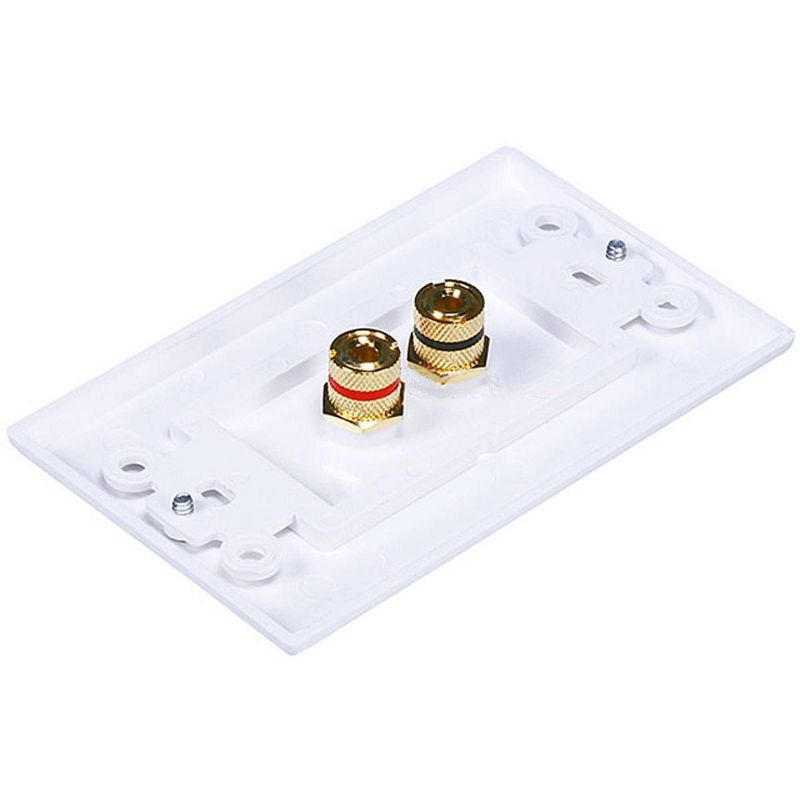 Monoprice High Quality Banana Binding Post Two-Piece Inset Wall Plate For 1 Speaker | Coupler Type, 2 of 5