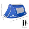 Leisure Sports 2-Person Water-Resistant Barrel Style Pop-Up Tent for Camping - With Rain Fly, Carry Bag, and Sunchaser - Blue - 4 of 4