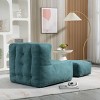 Velvet Bean Bag Chair with Ottoman and Foam Padding, Soft Lazy Sofa for Adults and Kids, Lightweight and Compressed-Baofuwish - 3 of 4