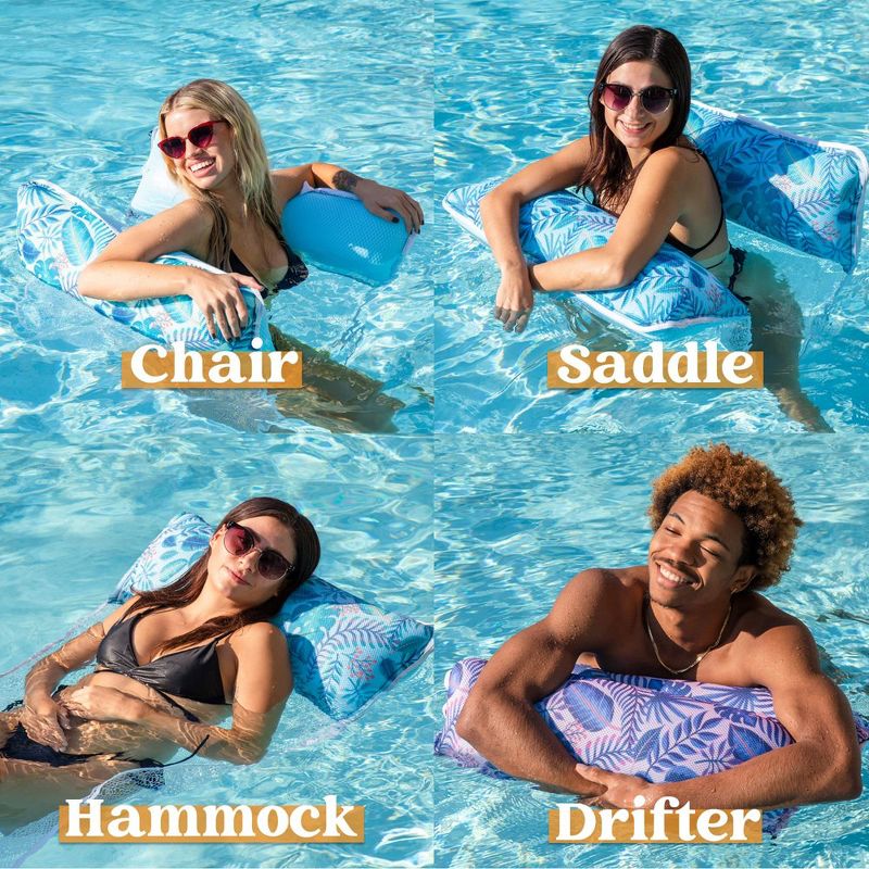 Syncfun 2 Pack Hammock Inflatable Pool Float, Premium Swimming Pool Lounger, Pool Hammock Pool Raft,Lake Floats for Water Fun, 2 of 8