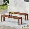 Vynxaria Dark Brown Patio Benches - 61.75" Rustic Outdoor Seating Set of 2 - 2 of 4