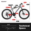 VASIP 24 Inch Mountain, Shimano 21 Speed Steel Frame Mountain Bicycle with Dual Disc Brakes and Front Suspension MTB for Boys and Girls - 3 of 4