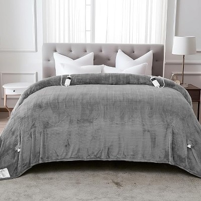 BAFODE Heated Blanket, Electric Blanket Queen Size with Dual Control 84" x 92", Soft Flannel Heating Blanket with 5-Position Timer &10 Heating Levels