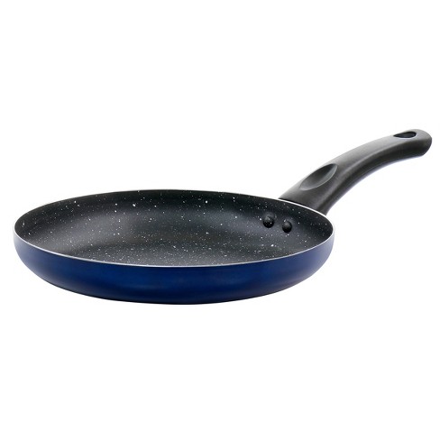 HLAFRG 8 inch Nonstick Frying Pan with Lid, Blue Granite Skillet, Non  Toxic, Even Heating Less Oil, Omelet Pan with Heat-Resistant  Handle,Suitable for