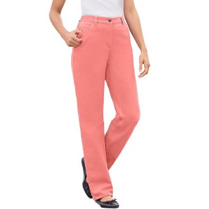 Woman Within Plus Size Tall Perfect Cotton Back Elastic Denim Jean - 1 of 4