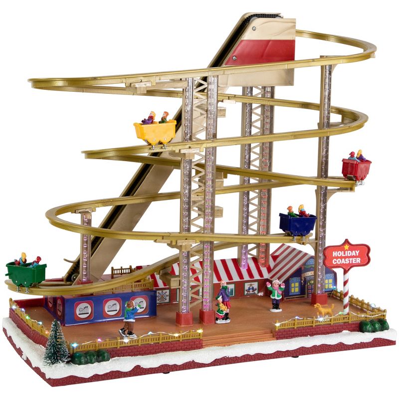Northlight 16.75" Animated and Musical Carnival Roller Coaster LED Lighted Christmas Village Display, 2 of 5