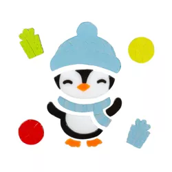 Northlight Penguin and Presents Gel Christmas Window Clings